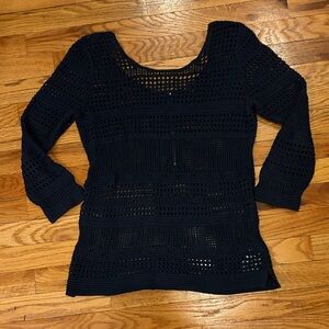 Club Monaco Navy Crochet Sweater